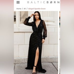 Black and gold sparkle dress, size L